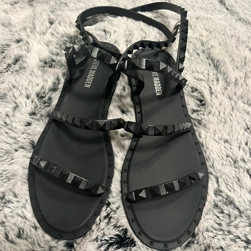 Steve Madden Womens Travel J Sandals In Black